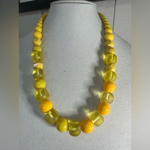 Funky yellow bead statement necklace